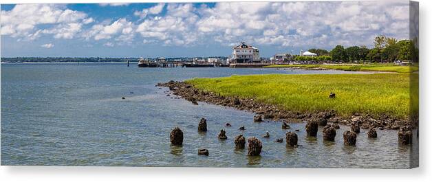 Landscape Canvas Print featuring the photograph Charleston Harbor by Sennie Pierson