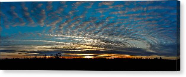 Sunset Canvas Print featuring the photograph Clouds Surround Sunset by Billy Torma