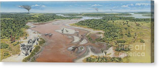 Horizontal Canvas Print featuring the digital art Dinosaur National Monument Panorama by Mark Hallett