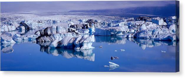 Photography Canvas Print featuring the photograph Glaciers Floating On Water, Jokulsa by Panoramic Images