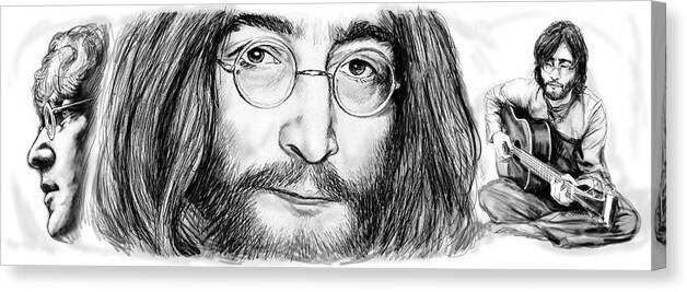 John Lennon Art Drawing Sketch Poster Canvas Print featuring the painting John Lennon art drawing sketch poster by Kim Wang