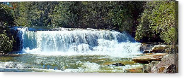 Duane Mccullough Canvas Print featuring the photograph Mill Shoals Waterfall During Flood Stage by Duane McCullough