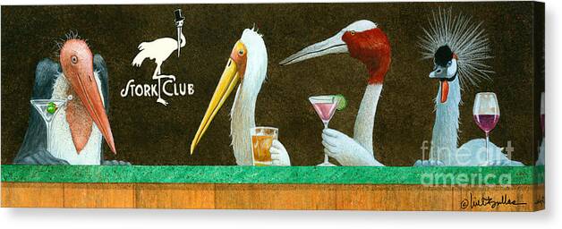 Will Bullas Canvas Print featuring the painting The Stork Club... by Will Bullas