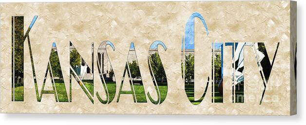Andee Design Nelson Atkins Art Museum Canvas Print featuring the photograph The Word is Kansas City by Andee Design