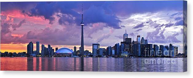 Toronto Canvas Print featuring the photograph Toronto skyline 1 by Elena Elisseeva