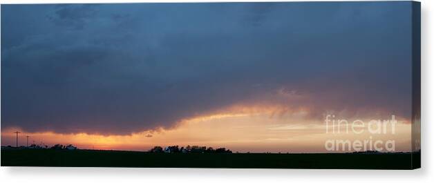 Prairie Sunset Canvas Print featuring the photograph A Gathering Storm by Art Whitton
