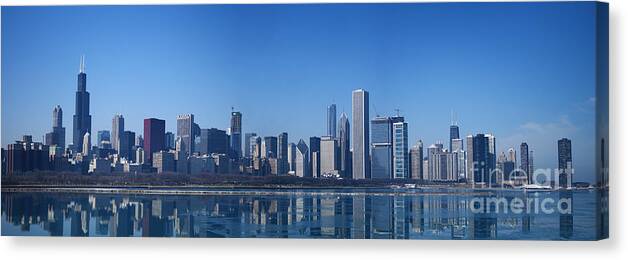 Chicago Panorama Canvas Print featuring the photograph Chicago Panorama by Dejan Jovanovic