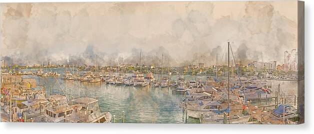 Clearwater Marina Canvas Print featuring the digital art 10879 Clearwater Marina by Pamela Williams