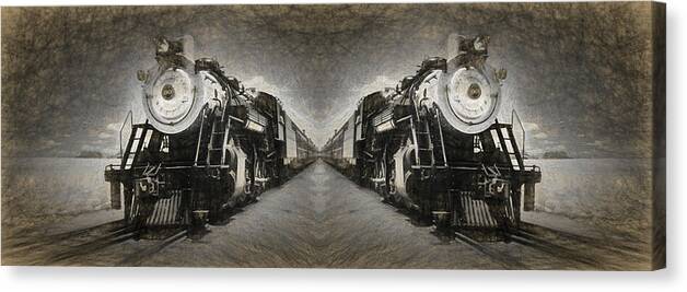 Railroad Canvas Print featuring the photograph From out of the Past #3 by Paul W Faust - Impressions of Light