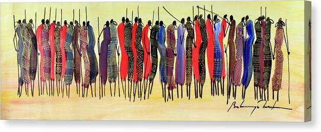 Africa Canvas Print featuring the painting B 384 by Martin Bulinya