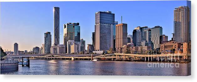 Australia Canvas Print featuring the photograph Brisbane river in the afternoon by Agnes Caruso