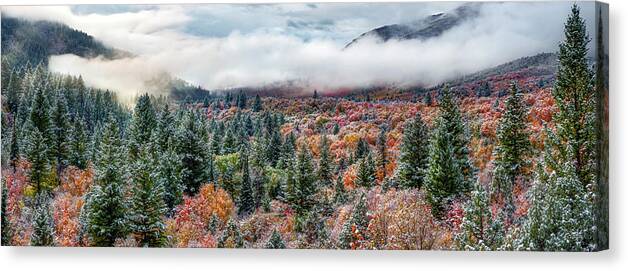 Idaho Scenics Canvas Print featuring the photograph Cache National Forest Panoramic Idaho by Leland D Howard