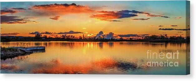 Red Canvas Print featuring the photograph Glorious Evening by Robert Bales