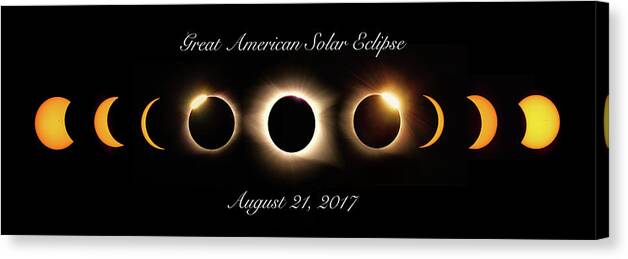 Solar Canvas Print featuring the photograph Great American Solar Eclipse #2 by C Renee Martin