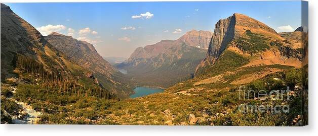 Grinnell Glacier Canvas Print featuring the photograph Grinnell Glacier Trail View by Adam Jewell