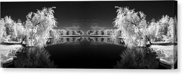 Infrared Canvas Print featuring the photograph Infrared Reflections by Dick Pratt