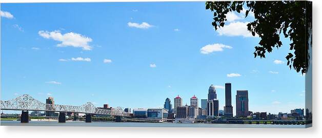 Louisville Canvas Print featuring the photograph Louisville Waterfront Panoramic by Stacie Siemsen