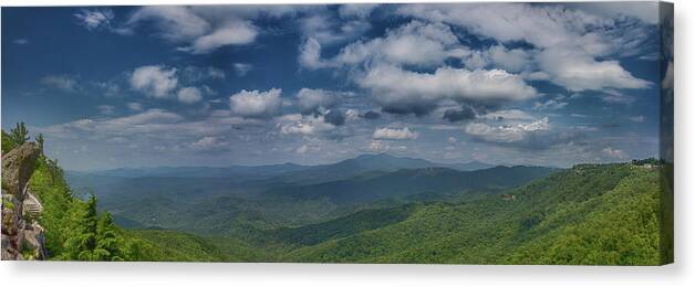 The Blowing Rock Canvas Print featuring the photograph Panorama View from The Blowing Rock by John Haldane