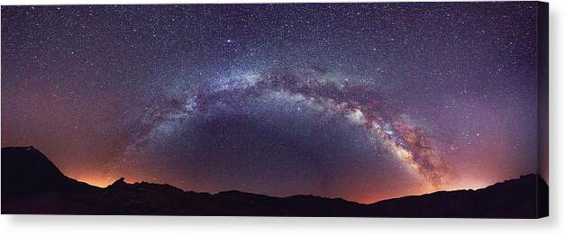 Milky Way Canvas Print featuring the photograph Teide Milky Way by James Billings