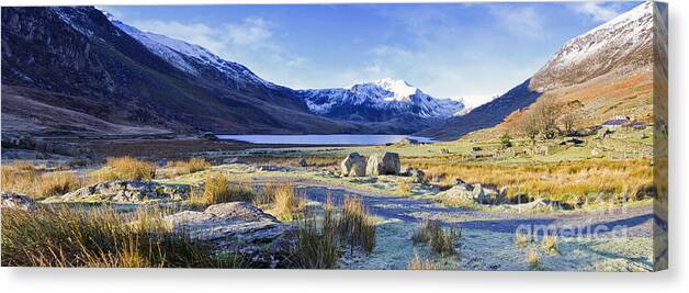 Snowdonia Canvas Print featuring the photograph Total Peace Panorama by Ian Mitchell