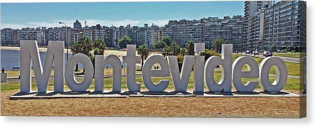 Welcome To Montevideo Canvas Print featuring the photograph Welcome to Montevideo by Sandy Taylor