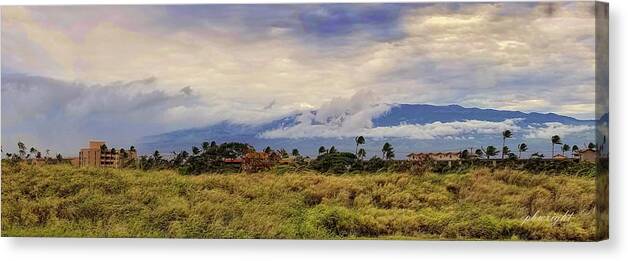 Wright Canvas Print featuring the photograph West Mountains - Maui by Paulette B Wright