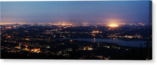 Scenics Canvas Print featuring the photograph City By Night by Lopurice