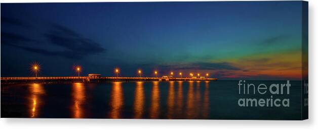 Photographs Canvas Print featuring the photograph Fishing Pier At Twilight by Felix Lai