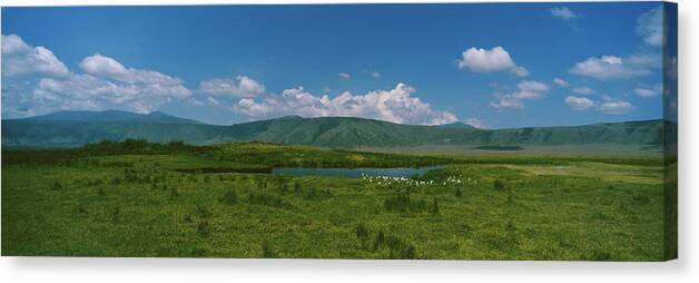 Photography Canvas Print featuring the photograph Mountains On A Landscape, Ngorongoro by Panoramic Images