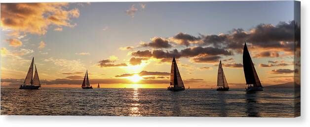 Sunset Canvas Print featuring the photograph Racing The Sun by Bari Rhys