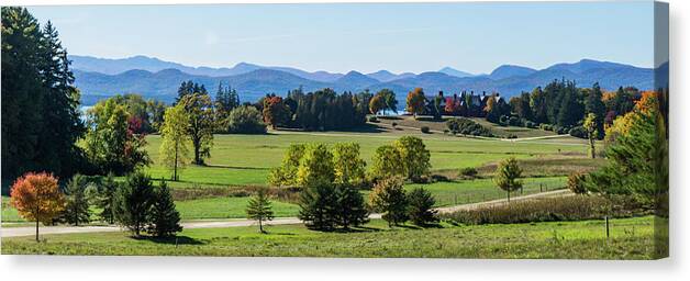 Farm Canvas Print featuring the photograph Shelburne Farm Inn in fall by Ann Moore