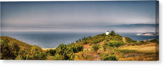 Atlantic Canvas Print featuring the photograph The Atlantic Ocean from Famalicao, Nazare Portugal by Micah Offman