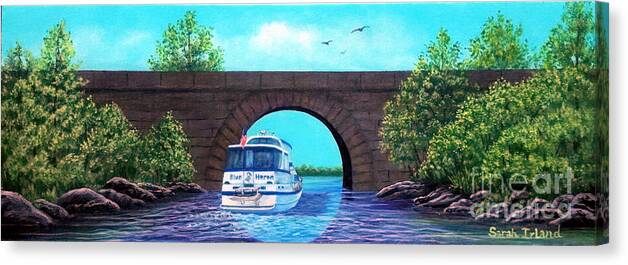 Through Canvas Print featuring the painting Through the Hole in the Wall by Sarah Irland