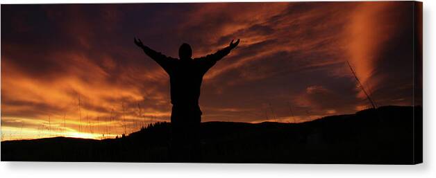 Disbelief Canvas Print featuring the photograph Worship Silhouette by Imaginegolf