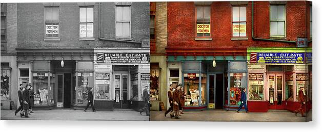 Baltimore Canvas Print featuring the photograph City - Baltimore, MD - Doctor for men 1939 - Side by Side by Mike Savad