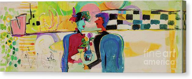 Conversation Canvas Print featuring the painting Conversation by Cherie Salerno