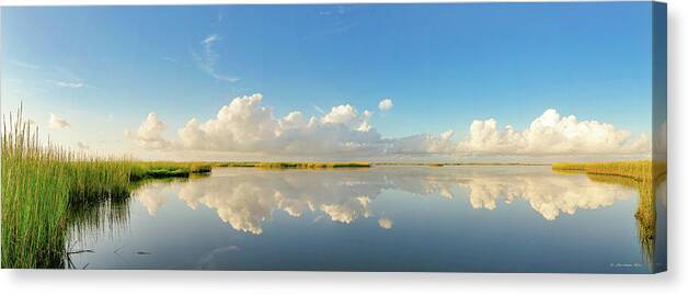 Clouds Canvas Print featuring the photograph Reflections from Port Bay by Christopher Rice