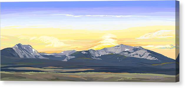 Mountains Canvas Print featuring the painting Big Hole Beaverhead Mountains by Pam Little