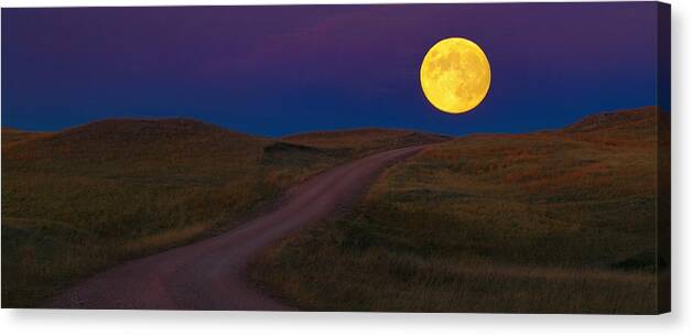Road Canvas Print featuring the photograph Moon Way by Kadek Susanto