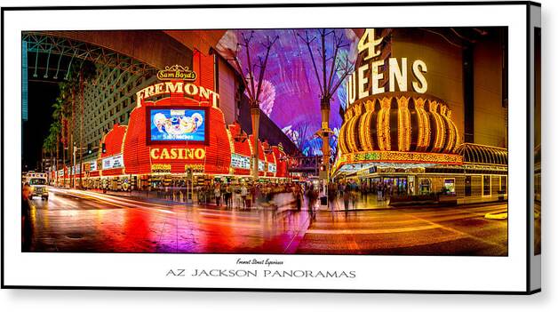 Las Vegas Canvas Print featuring the photograph Fremont Street Experience Poster Print by Az Jackson