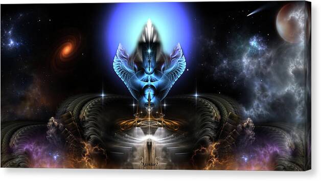 The Universal Dream Temple Of Kidora Iii Canvas Print featuring the digital art The Universal Dream Temple Of Kidora III by Rolando Burbon