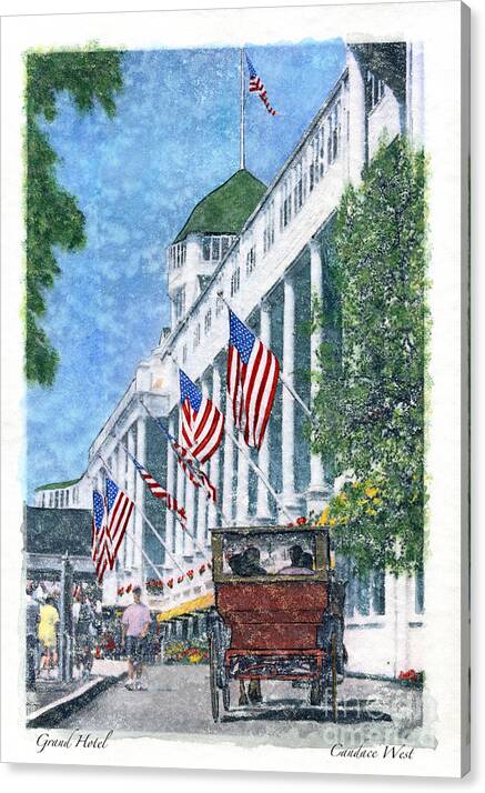 Grand Hotel Carriage-Watercolor by Candace West