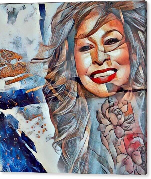 Tina Turner Canvas Print featuring the digital art Simply the best by Jayime Jean