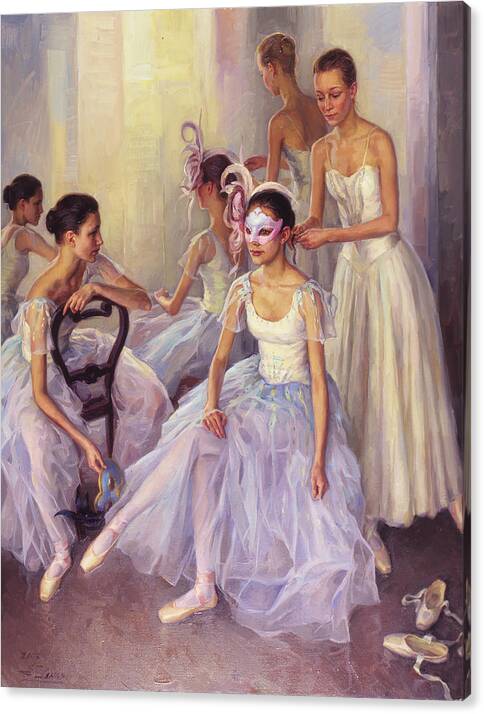 Ballet Painting Canvas Print featuring the painting Dreaming of Venice by Serguei Zlenko