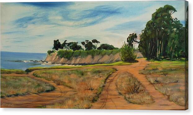 Coal Oil Point Canvas Print featuring the painting Devereaux Trail by Jeffrey Campbell