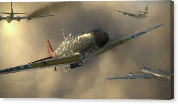 Wwii Canvas Print featuring the digital art Kobayashi - Painterly by Robert Perry