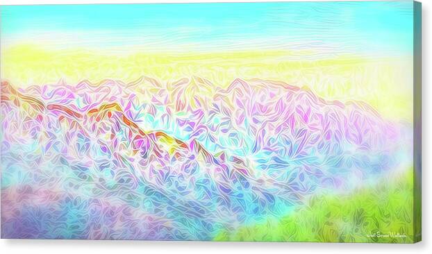 Joelbrucewallach Canvas Print featuring the digital art Mountain Sunrise Awakenings by Joel Bruce Wallach