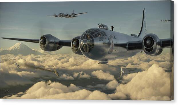 B-29 Canvas Print featuring the digital art B-29 Thunderhead by Robert D Perry