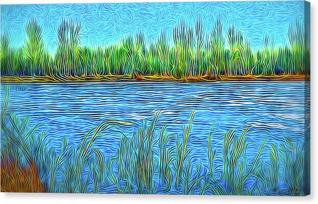 Joelbrucewallach Canvas Print featuring the digital art Lake Reed Meditation by Joel Bruce Wallach