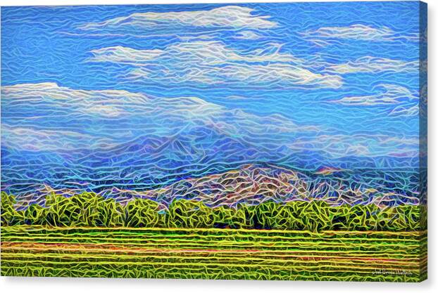 Joelbrucewallach Canvas Print featuring the digital art Streaming Meadow Day by Joel Bruce Wallach